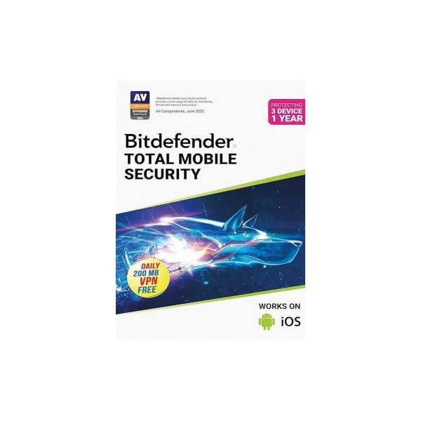 Bitdefender 3 Device, 1 Year - Total Mobile Security | Android & iOS (3PC / 1Year)
